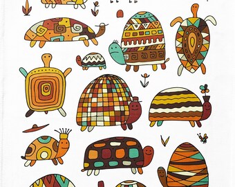 The Turtle Collection Large Cotton Tea Towel