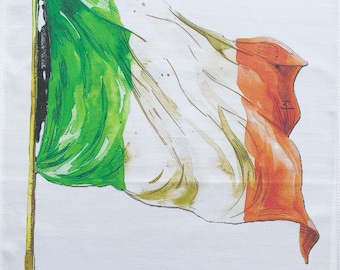 Italian Tricolore, Flag large cotton tea towel