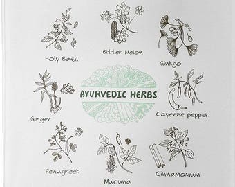 The Ayurvedic Herbs Educational Large Cotton Tea Towel