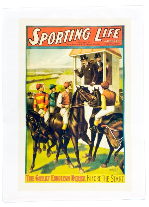 A Sporting Life - Retro Style Theatre Poster Style Large Cotton Tea Towel