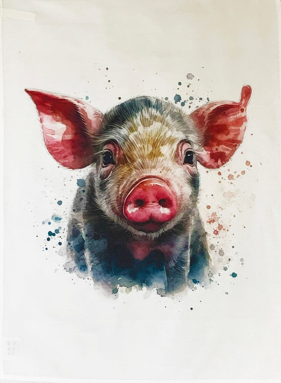 The Little Piglet Large Cotton Tea Towel