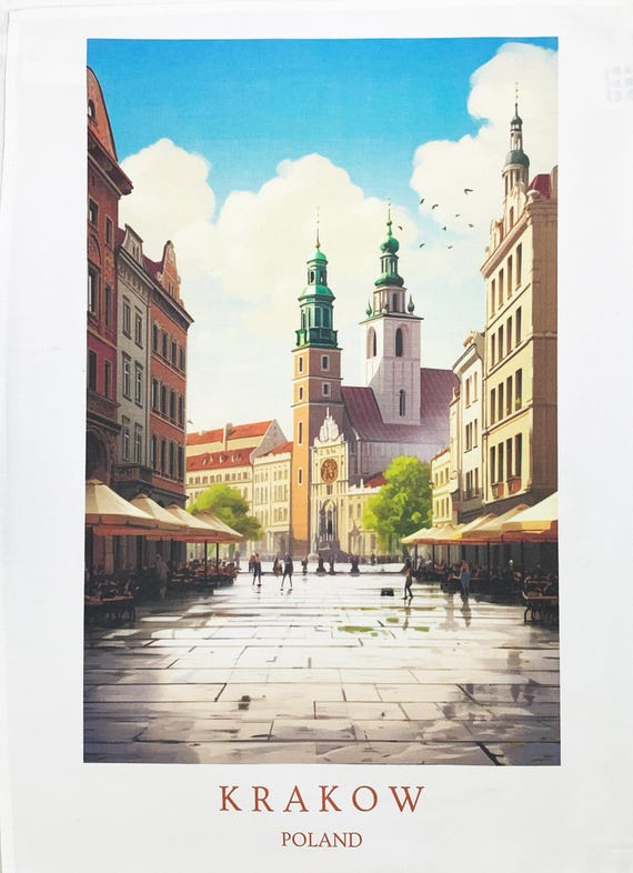 Krakow, Poland - large cotton tea towel