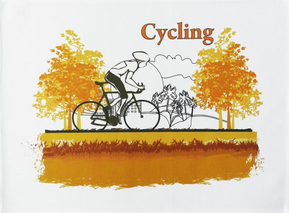 Cycling Large Cotton Tea Towel