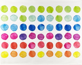 Multicoloured Spots! - Large Colourful Spotty Cotton Tea Towel