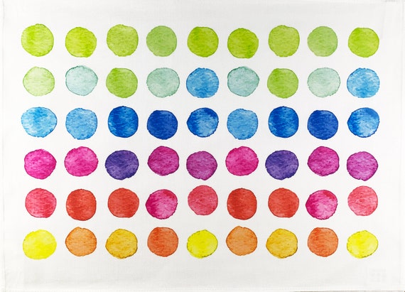 Multicoloured Spots! - Large Colourful Spotty Cotton Tea Towel