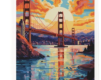 San Francisco, California Large Cotton Tea Towel