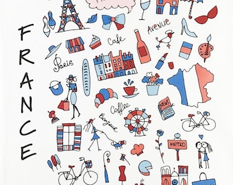 La Belle France - Large Cotton Tea Towel