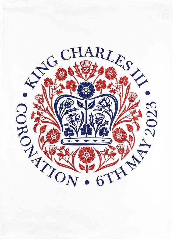 King Charles III Coronation May 6th 2023 -  Keepsake Cotton Tea Towel