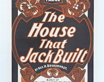 The House that Jack Built - Retro Style Theatre Poster Style Large Cotton Tea Towel