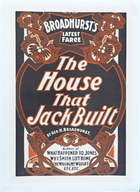 The House that Jack Built - Retro Style Theatre Poster Style Large Cotton Tea Towel