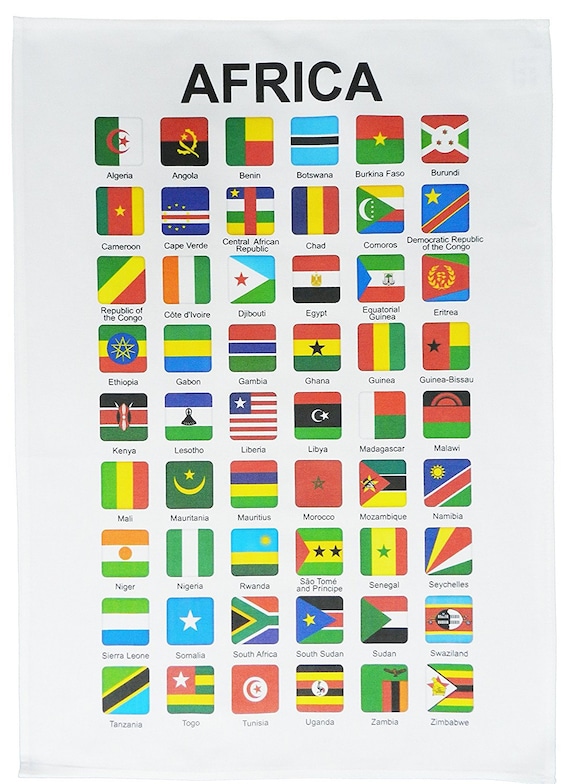 Flags of Africa - Large Cotton Tea Towel