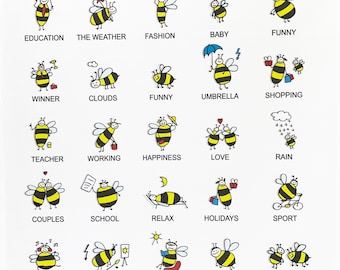 The Busy Bees - Large Cotton Tea Towel