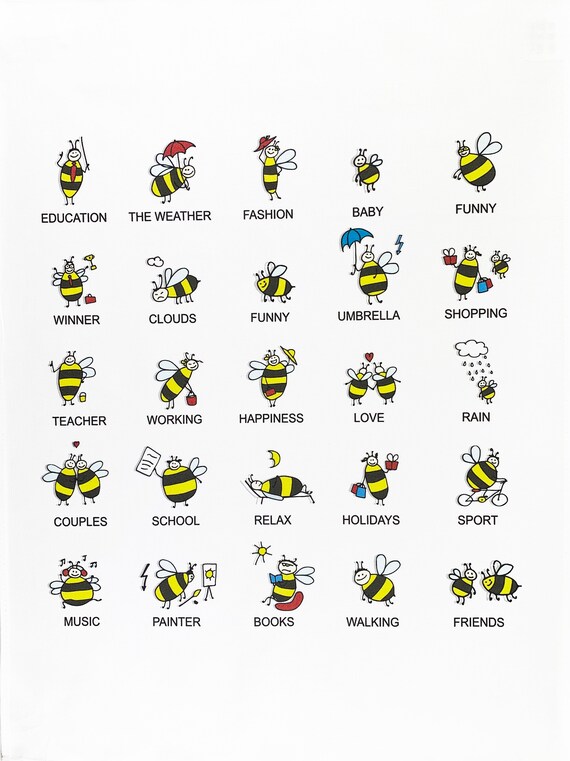 The Busy Bees - Large Cotton Tea Towel