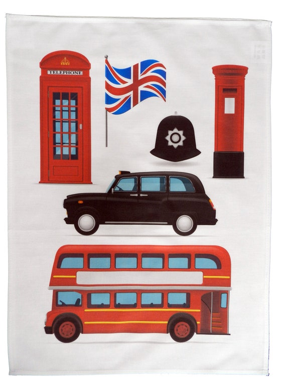 Iconic London Images - Large Cotton Tea Towel