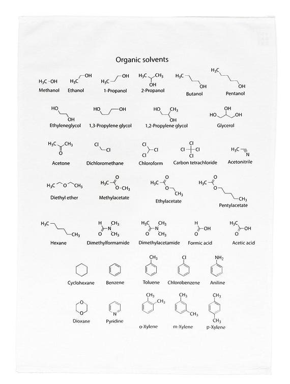 The Organic Solvents Educational Large Cotton Tea Towel