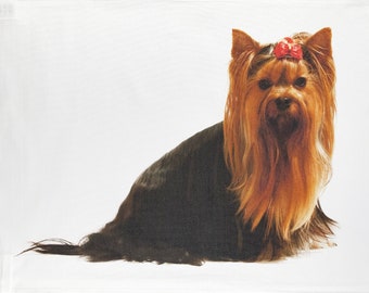 The Glamourous Yorkshire Terrier - Large Cotton Tea Towel