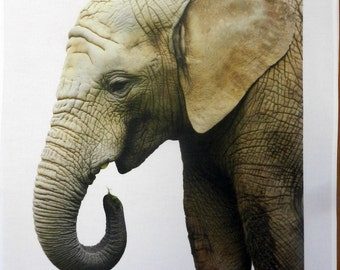Traditional Elephant Pose Cotton Tea Towel