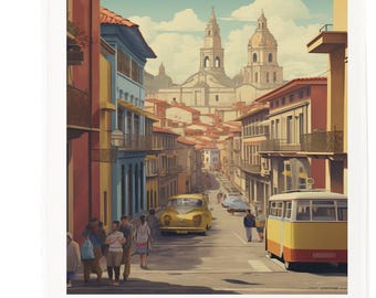 Bogota, Columbia Large Cotton Tea Towel
