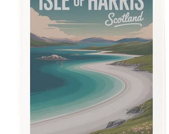 Isle of Harris Tea Towel – 100% Cotton, White, 65 x 47 cm