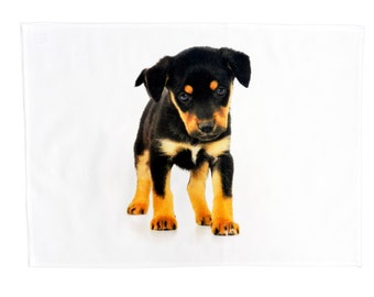 The Rottweiler Puppy - Large Cotton Tea Towel