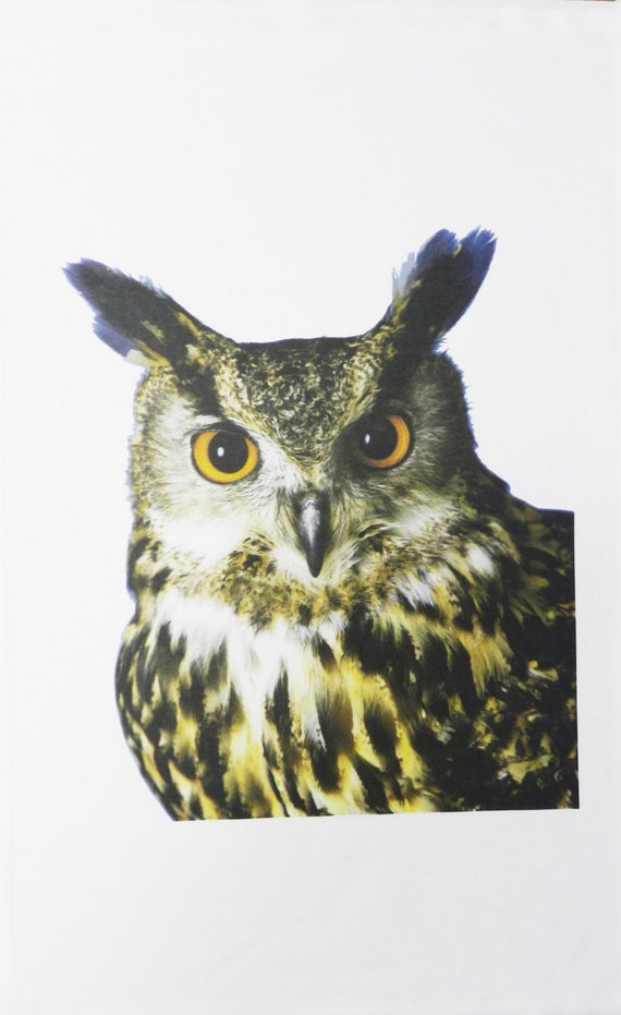 Owl Face Cotton Tea Towel