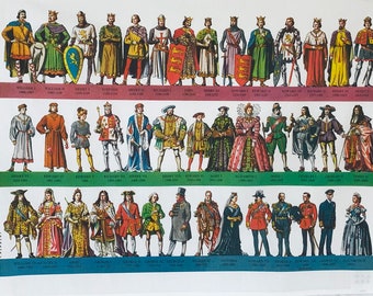 Kings and Queens of England Large Cotton Tea Towel