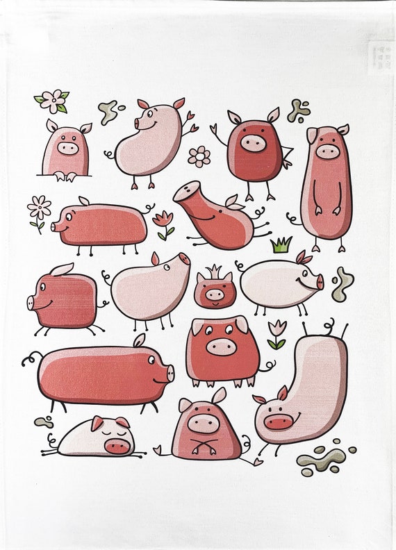 The Swine of Pigs Large Cotton Tea Towel