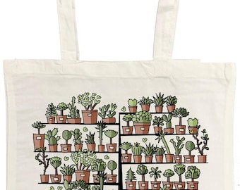 Cactus Tree Cotton Tote Bag, 100% Cotton, 38 x 42 Centimetres, for Shopping
