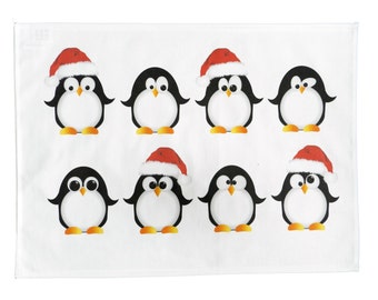 The Christmas Penguins Festive Cheer - Large Cotton Tea Towel