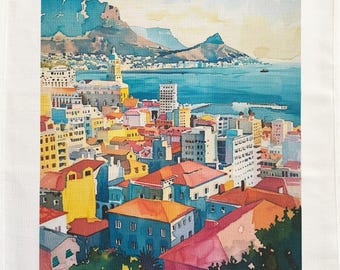Cape Town large cotton tea towel