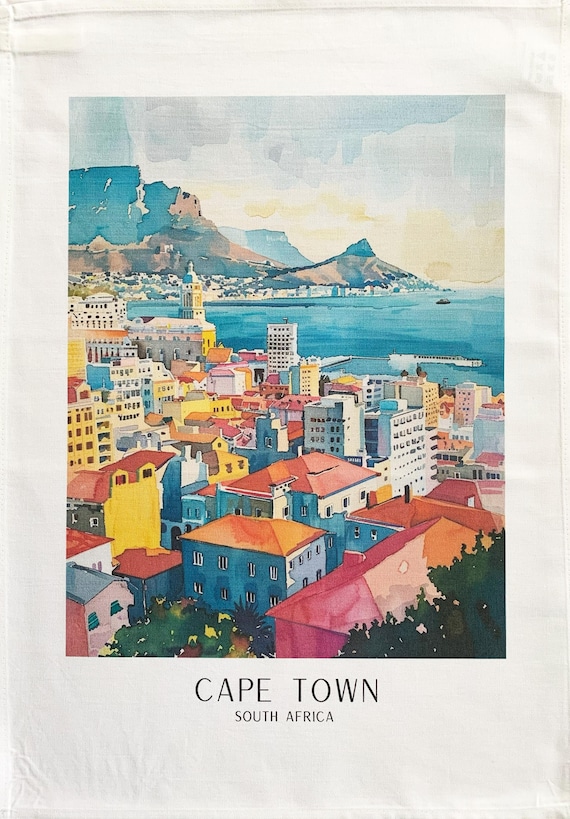 Cape Town large cotton tea towel