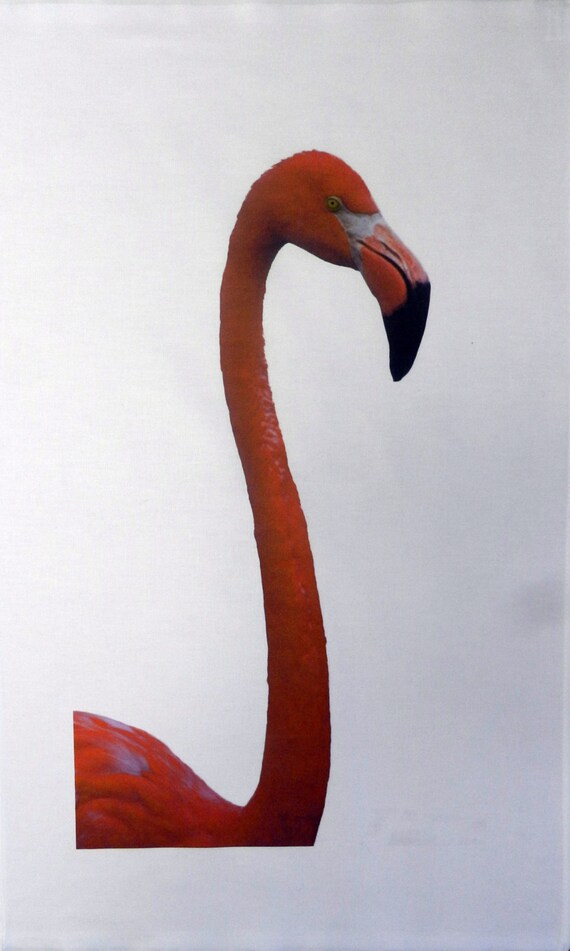 Flamingo Head Cotton Tea Towel