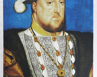 King Henry VIII Historical Portrait - Large Cotton Tea Towel