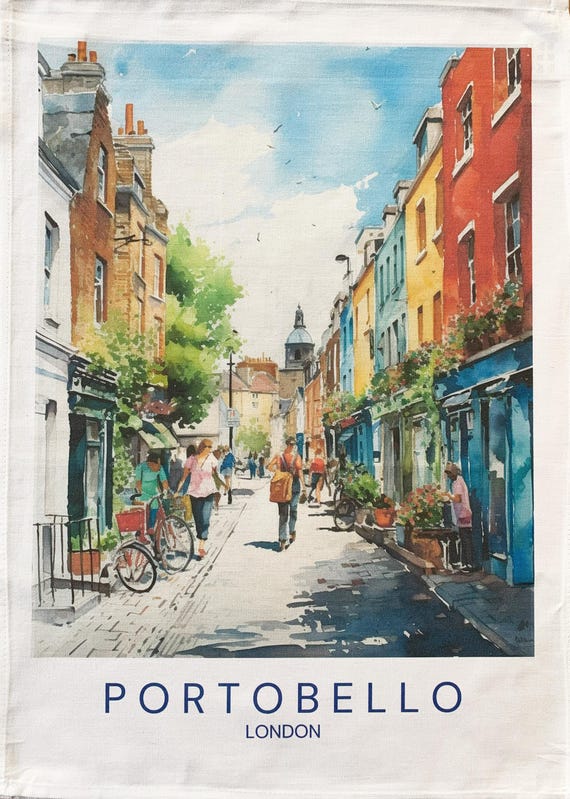 Portobello London large cotton tea towel