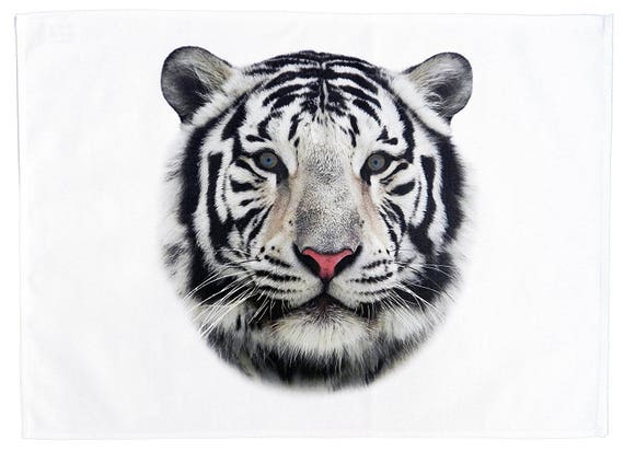 The White Tiger Large Cotton Tea Towel