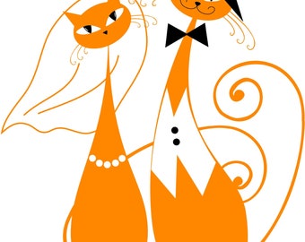 Mr and Mrs have a purr-fect wedding day