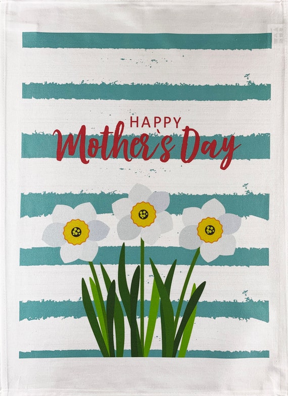 Happy Mothers Day Large Cotton Tea Towel