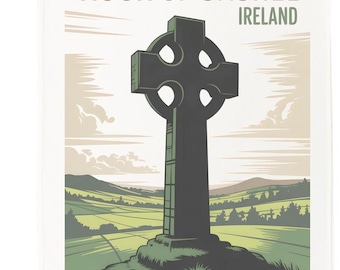 Rock of Cashel Tea Towel – 100% Cotton, White, 65 x 47 cm