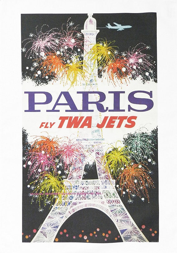 Paris - Vintage Style Large Cotton Tea Towel