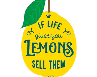 If life gives you lemons, Sell Them! - Large Cotton Tea Towel
