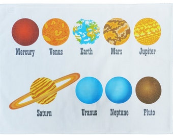 The Planets - Large Cotton Tea Towel