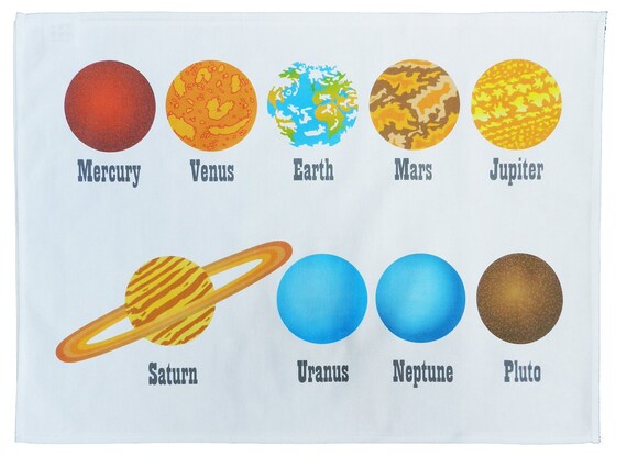 The Planets - Large Cotton Tea Towel