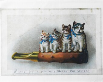 The Purr-fect Christmas - Large Christmas Tea Towel