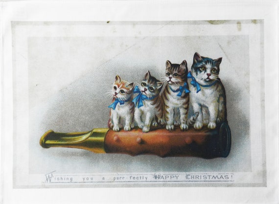 The Purr-fect Christmas - Large Christmas Tea Towel