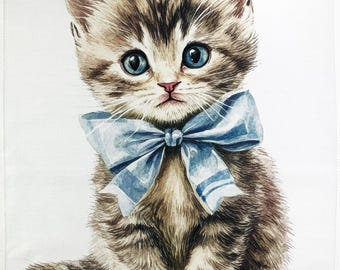 The Tabby Kitten large cotton tea towel