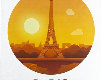 Paris and The Effiel Tower large cotton tea towel