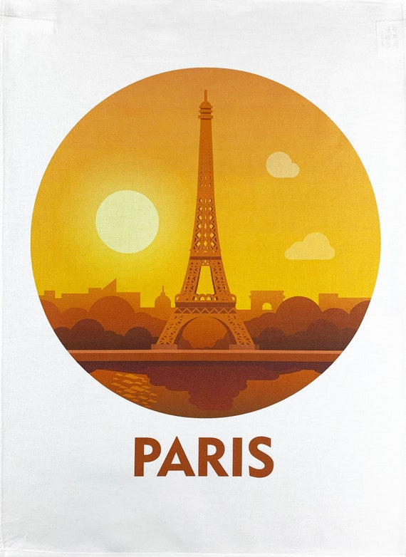 Paris and The Effiel Tower large cotton tea towel