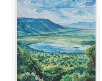 Ngorongoro Crater Tanzania Large Cotton Tea Towel