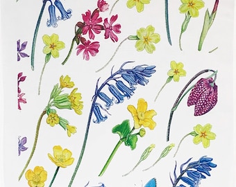 Hedgerow in the Summer Large Cotton Tea Towel