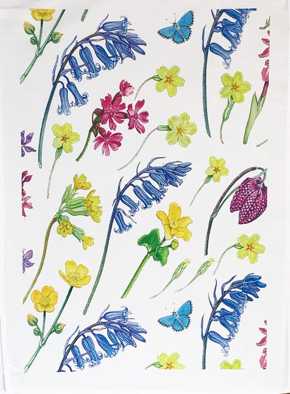 Hedgerow in the Summer Large Cotton Tea Towel